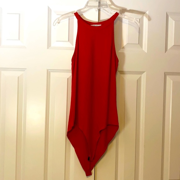 Zara Tops - Like New ZARA Trafaluc Red Ribbed Bodysuit Tank